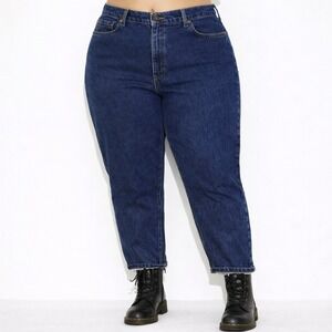 80s Vintage Levis 540 Womens Jeans Size 22 Dark Wash High Waist Relaxed Straight